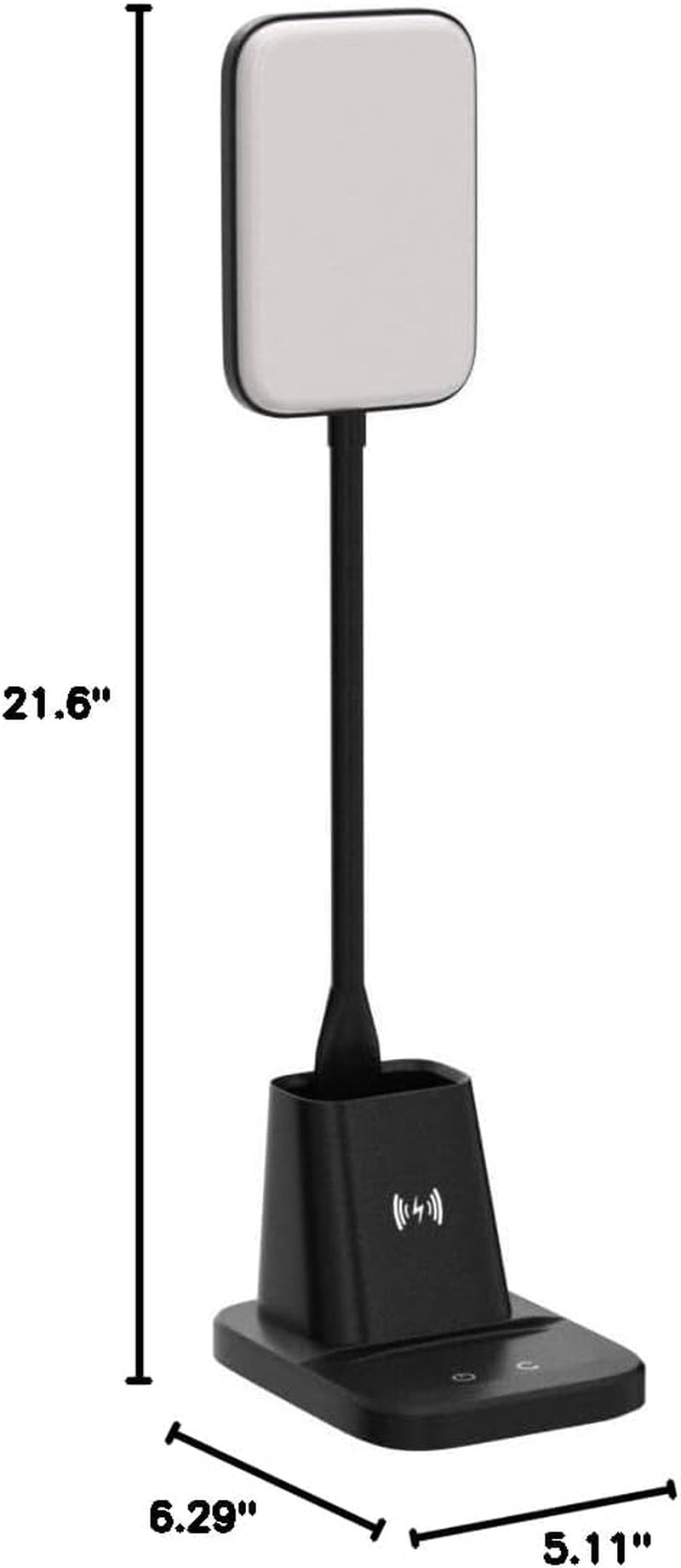 LED Desk Lamp With Wireless Charger Black For Home Office