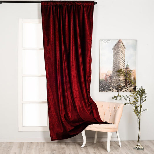 Burgundy Luxury Velvet Curtain,Custom Size,Window Curtain