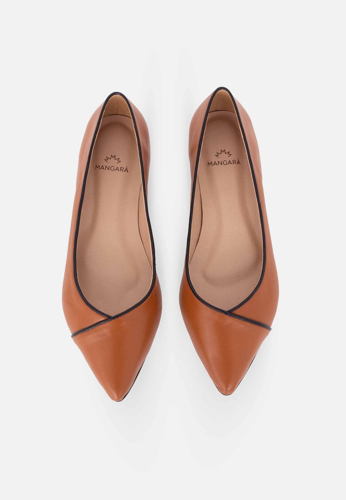 Blue Leather Ballerinas – Elegant Women’s Flat Shoes with Low Heel