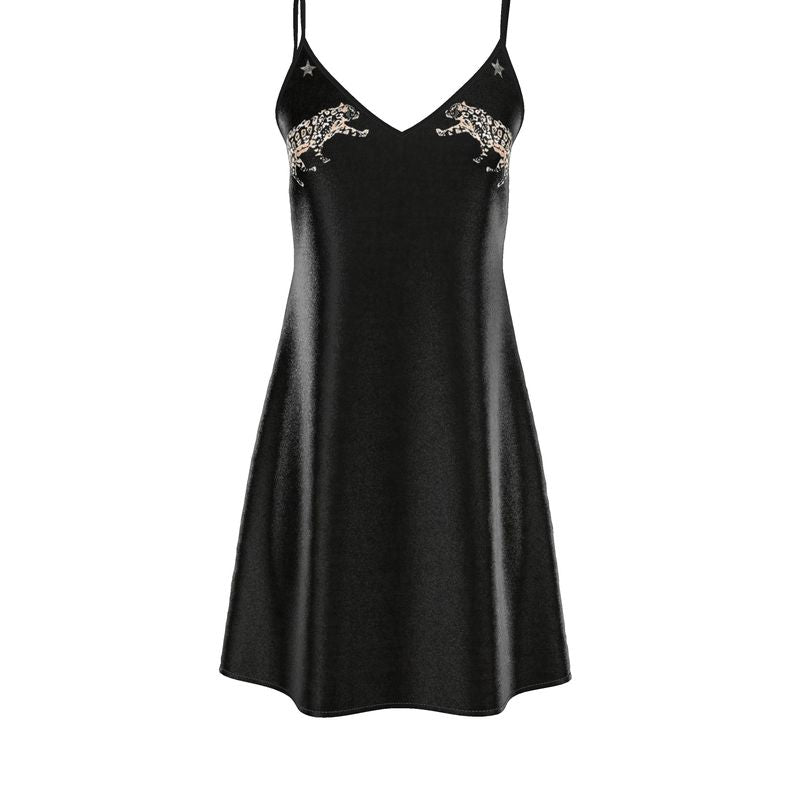 Vela Silk Slip Dress in Jaguar Stars
