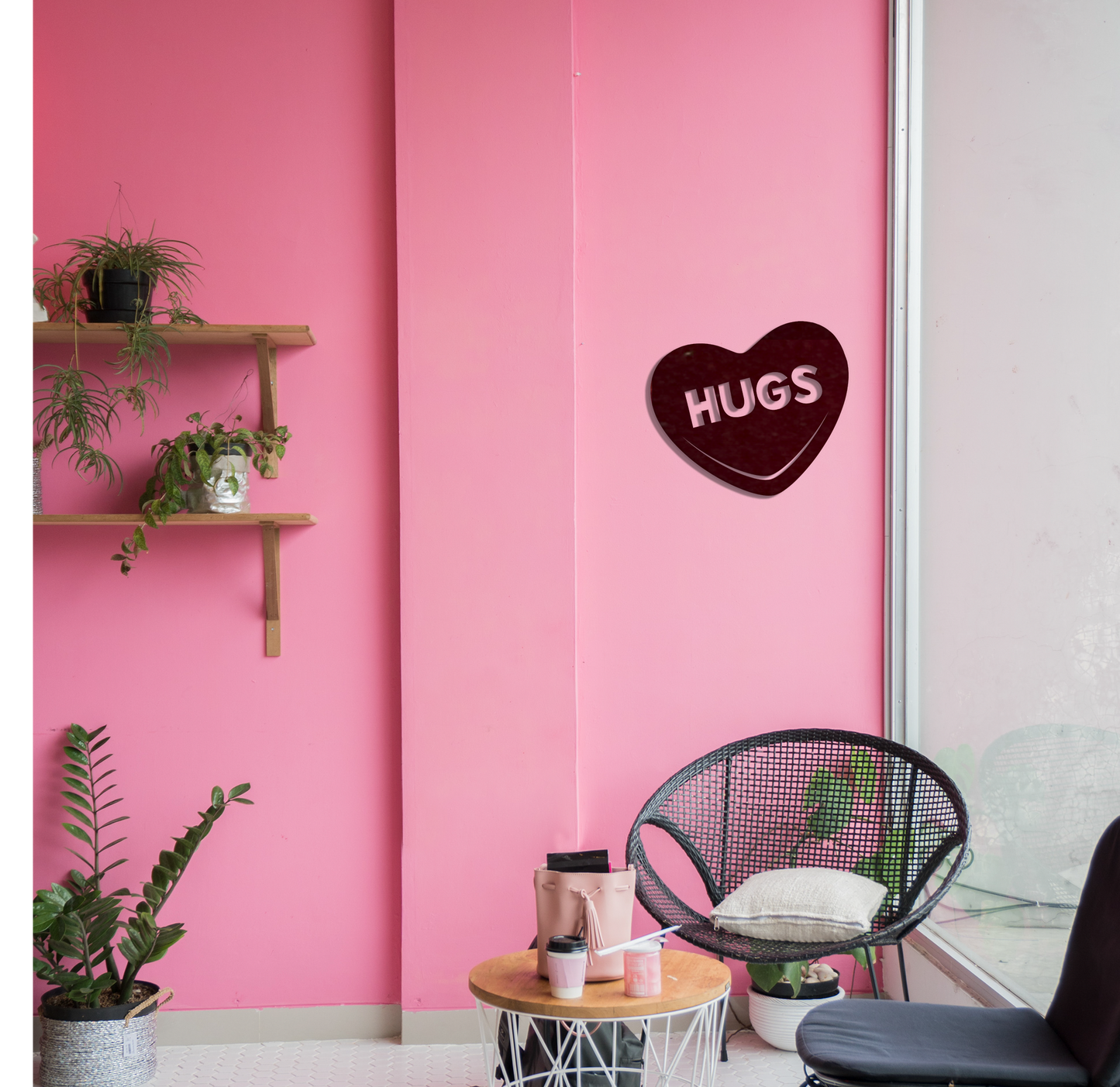 Hugs Candy Heart - Metal Wall Art