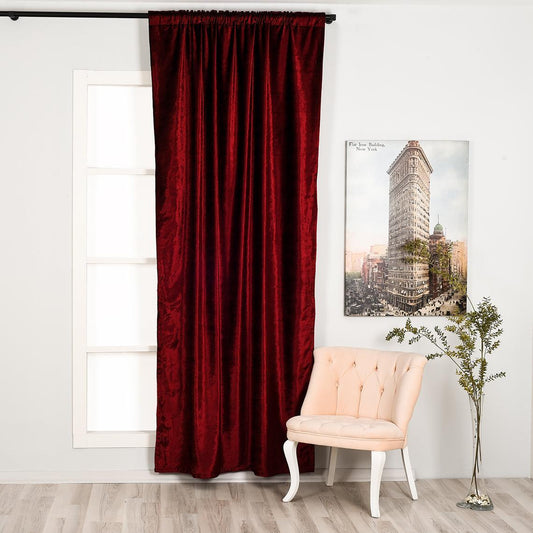 Burgundy Luxury Velvet Curtain,Custom Size,Window Curtain