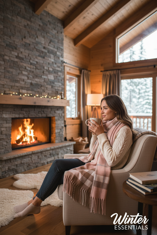 Pink Plaid Scarf Ultra Plush Pashmina Wool Blend 6ft Long Unisex